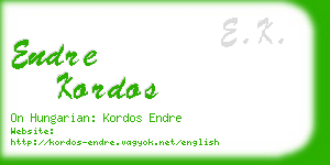 endre kordos business card